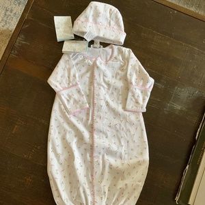 Kissy Kissy Converter Gown with Hat - NB (Garden Roses Print) New with Tags